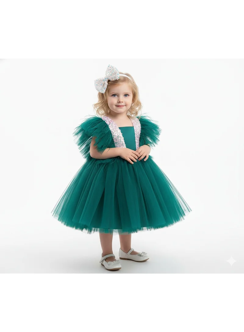 Bidani Sparkle Green Party Dress